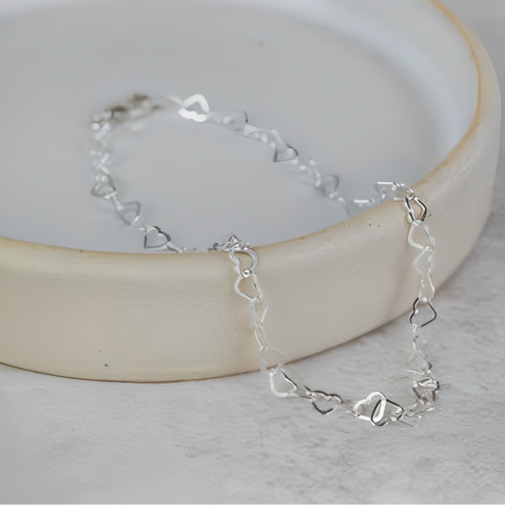 Linx stainless steel tiny hearts bracelet or anklet